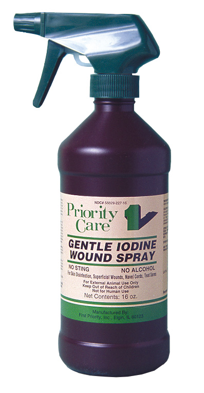 bottle of GENTLE IODINE WOUND SPRAY